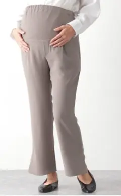 レプシィム　LEPSIM　マタニティパンツ　フレアスリットパンツ　グレー