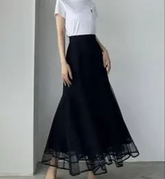Louere 裾パイピングチュールマーメイドスカート