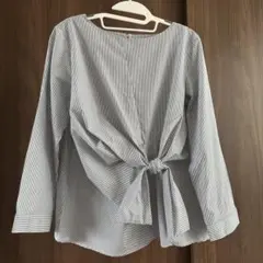 DRESKIP リボン付きストライプシャツ Lサイズ 美品 匿名配送