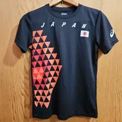 ASICS 陸上競技JAPAN Tシャツ 日本選手権 黒/オレンジ Sサイズ