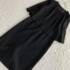LANVIN ワンピース ブラック 40 フォーマル 上品 シンプル 重ね着風