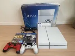 PlayStation 4 ホワイト、本体　箱、ソフト付き