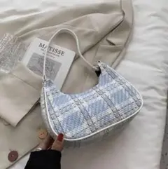 【美品】ハンドバッグ 肩掛け ツイード風 コンパクト