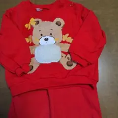 （最終）赤いクマのベビーパジャマ 80cm