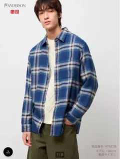 ユニクロ×JW ANDERSON フランネルシャツ/チェック　長袖シャツ　L