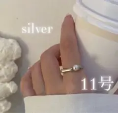 ☆⭐︎ スクエアリング ⭐︎☆ パール シルバーカラー おしゃれ 合金 海外製 人気
