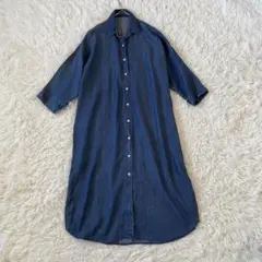 Human 2nd Occasion デニム シャツワンピース 長袖 ロング