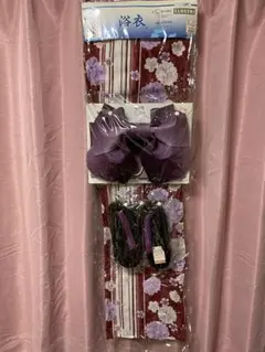浴衣 一式セット 赤 紫 ゆかた