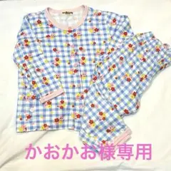【HOT BISCUITS】パジャマ　ナイトウエア　チェック　ブルー女の子100