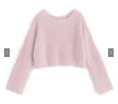 GRL ショート丈シャギーニットトップス[dr579]新品　ピンク