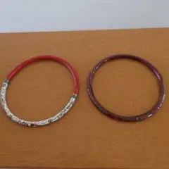 七宝バングル　堆朱七宝バングル　2個セット