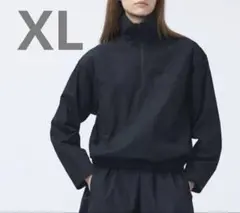 UNIQLO U コットンブレンドハーフジップブラウス　　BLACK