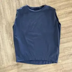 martinique マルティニーク ブルーコットンフレンチスリーブTシャツ