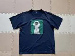 モンベル　半袖Tシャツ　L ネイビー　ウィックロン　畦地梅太郎　白い山男