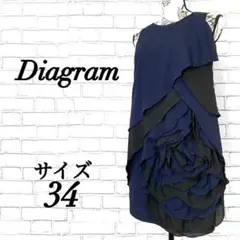 美品♡ダイアグラム【34】パーティードレス♡ノースリーブ♡ワンピース♡花