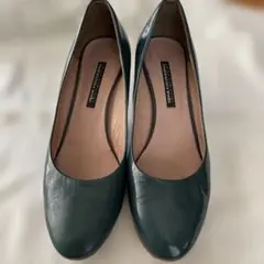 訳あり　ラボキゴシワークス　深いグリーン　ピンヒール　サイズ24.5cm