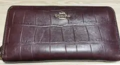 COACH ◇ ワインカラー ◇ 本革 型押し 長財布