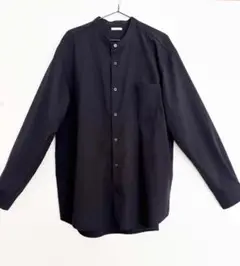 GU イージーケアバンドカラーシャツ(長袖)SW　黒 XL