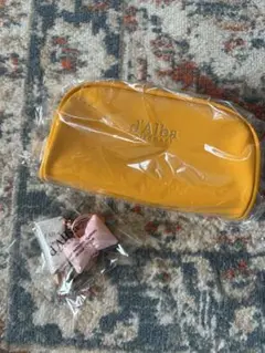 d'Alba イエローポーチとサンクリームキーリングセット