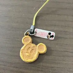 ミッキーマウス ストラップ 黄色　ワッフル