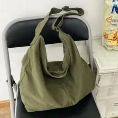 ニュースペーパーバッグ ショルダー メッセンジャー カーキ キャンバス 古着
