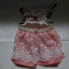 ペット用フラワー刺繍ドレス ピンクうさぎ用メッセージ下さった方限定販売可能セール