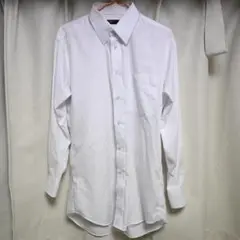 メンズ Yシャツ ワイシャツ 長袖 白 ホワイト 無地