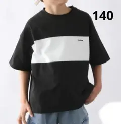GLOBAL WORK ヘビロッTEE 140cm ブラック/ホワイト