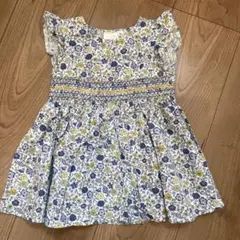 cote cotte スモッキングワンピース　花柄　80