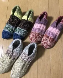 手編み靴下カバー　3足組