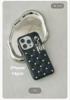 Darich キルティングビジューDDチャームiPhoneケース