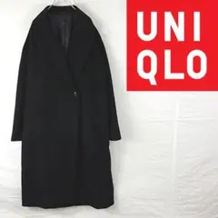 【UNIQLO/ユニクロ】 ウールブレンドラップコート S ブラック
