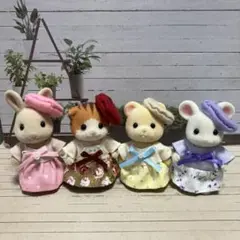 帽子つき　ワンピース４枚　シルバニアファミリー　服