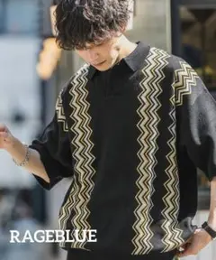 RAGEBLUE 半袖ニットポロ