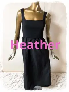 ☘️T18251☘️Heather ノースリーブ 切替 ロングワンピース F