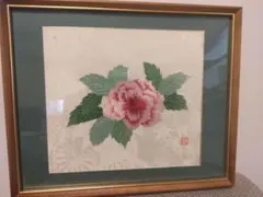 牡丹の刺繍画