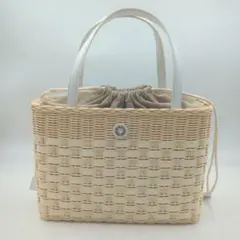 美品 4℃ ハンドバッグ かごバッグ 巾着 ラインストーン