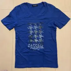 BOYCOTT ブルー Vネック Tシャツ S