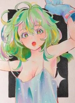 葉隠透　手描き　イラスト