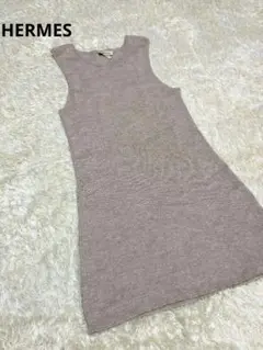 HERMES エルメス ニット ノースリーブ カシミヤ シルク サイズME
