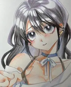 女の子のアナログイラスト