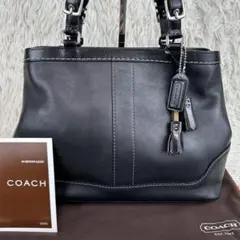✨極美品 コーチ 7467 トートバッグ ハンドバッグ レザー シルバー金具 黒