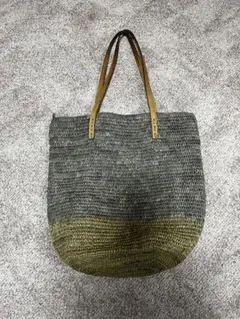ラフィア　トートバッグ　グリーン