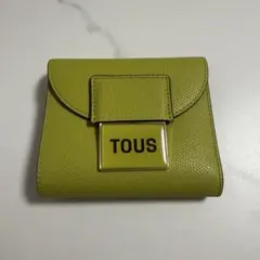 美品★トースTOUS 二つ折り財布 コンパクト グリーン