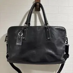 キタムラ kitamura ブラックレザー ビジネスバッグ