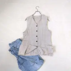 【B.B.N.Y/レナウン】リネンブレンド ヴィンテージ ベスト　日本製　軽量