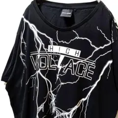 マッチモア ハイボルテージ デカロゴ Tシャツ ブラック 黒 L 古着