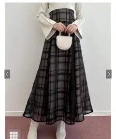GRL チェック柄シアーフレアスカート　tu1082