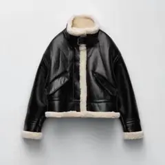 ZARA ザラ レザー ボアジャケット XS