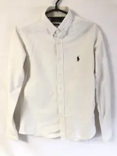 ラルフローレン Ralph Lauren 長袖シャツ 刺繍ロゴ ホワイト S